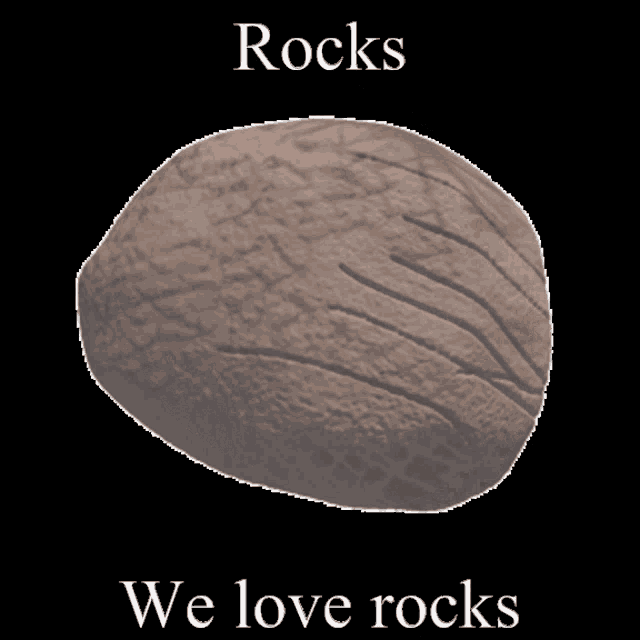 a poster that says " rocks we love rocks "