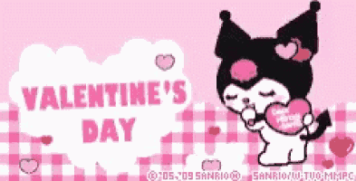a valentine 's day greeting card with a cat holding a pink heart