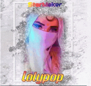 a picture of a woman with a veil on her face and the word lollipop on the bottom