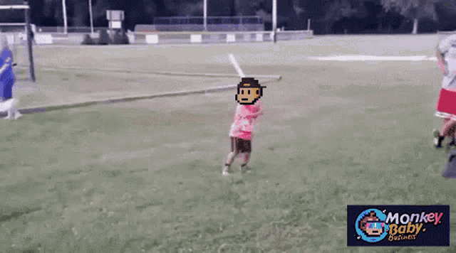 a monkey baby animated video of a little girl playing baseball
