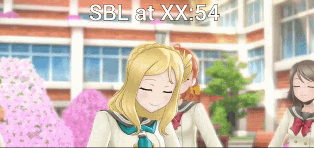 sbl at xx 54 is displayed on a screen with anime girls