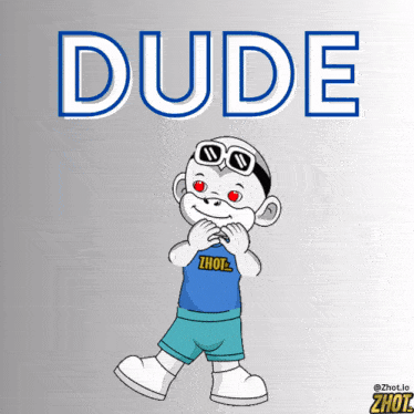 a cartoon character with red eyes is wearing a shirt that says zhot
