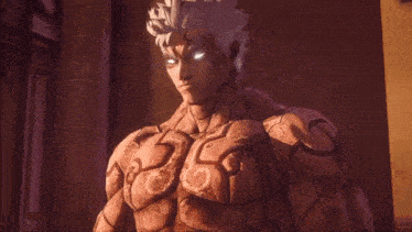 a video game character named wrathful deity asura is surrounded by flames
