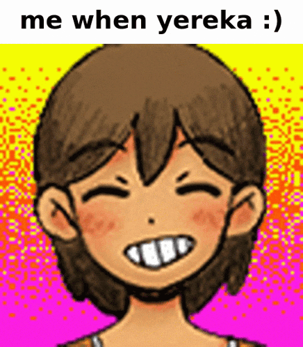 a drawing of a girl with the words me when yereka written below it