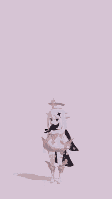 a 3d model of a girl with a halo and wings
