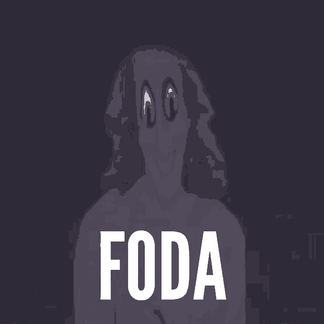 a cartoon drawing of a woman with the word foda on the bottom