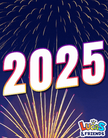 a poster for lucas & friends shows a fireworks display