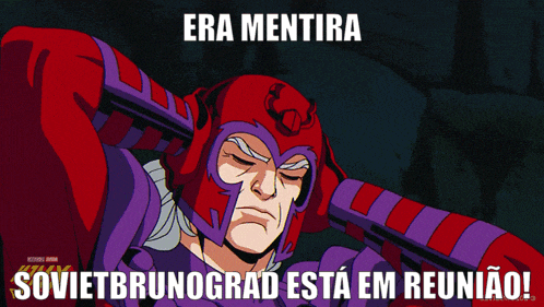 a cartoon character with a red helmet says era mentira