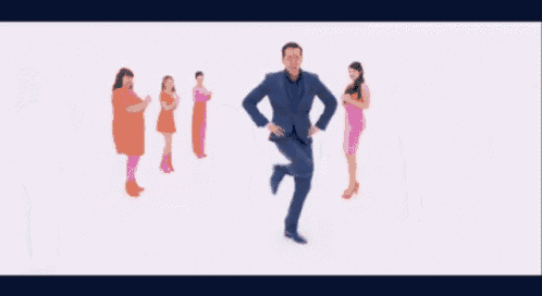 a group of people are dancing in front of a white background with the words visual effects supervisors