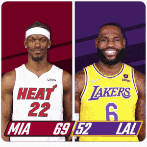 two basketball players from the heat and lakers