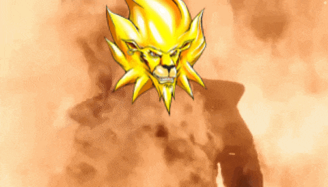 a drawing of a man with a lion 's head on his head