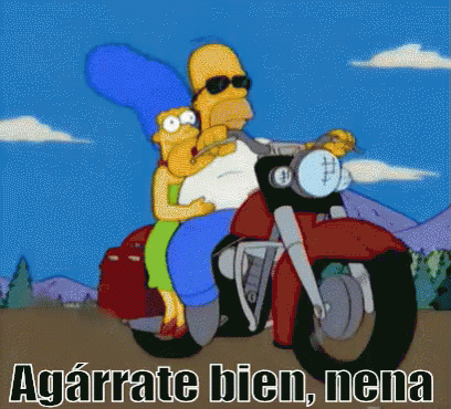 Homero Y Marge En La Moto GIF - Motero Motera Pareja GIFs