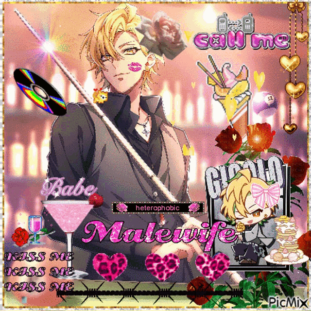 a picture of a man with a martini glass and the words " babe malewife " on it
