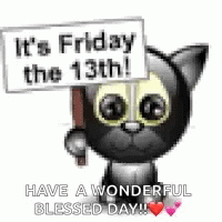 Cute Cat Its Friday The13th GIF - Cute Cat Its Friday The13th Black Cat GIFs