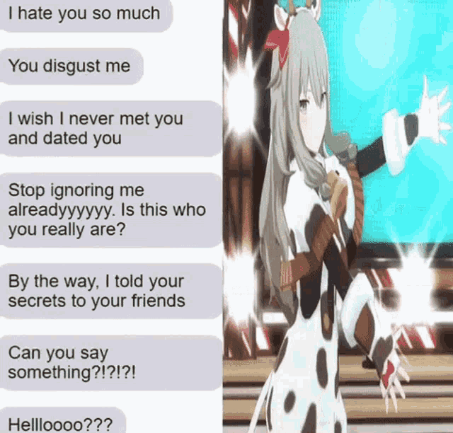a girl in a cow costume is talking on a cell phone
