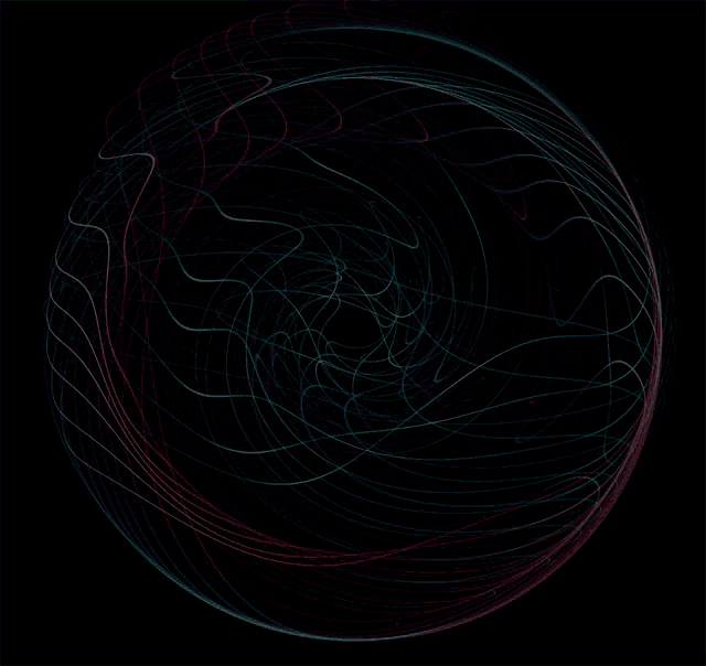 a black background with a colorful swirl of lines