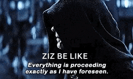 a man in a hooded jacket is standing in front of a crowd of people and says `` zik be like '' .