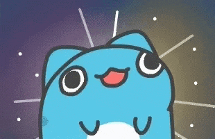 a blue cartoon cat is looking up at the sky with stars .
