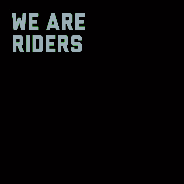 we are riders we are virtual riders we are volunteers on a black background