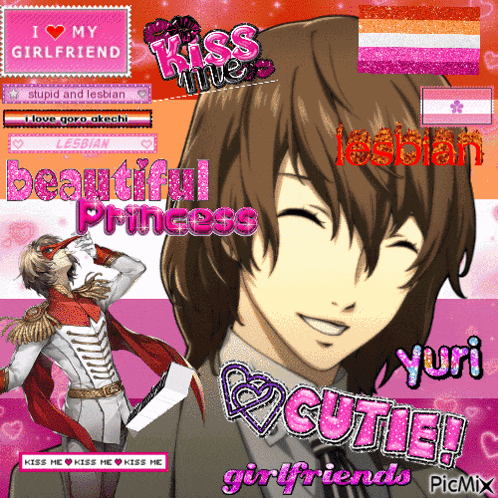 a picture of a man with the words beautiful princess yuri cutie