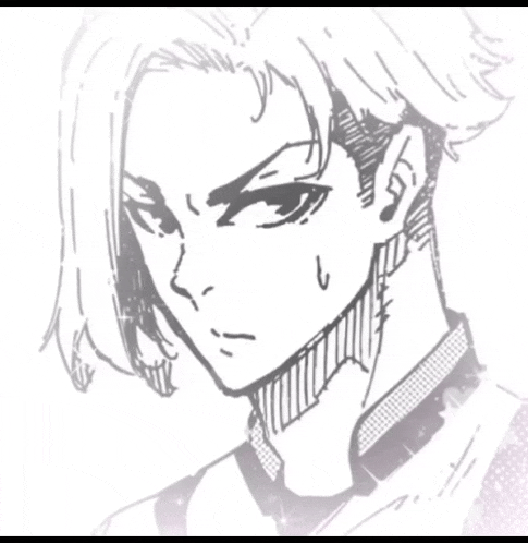 a black and white drawing of a man 's face