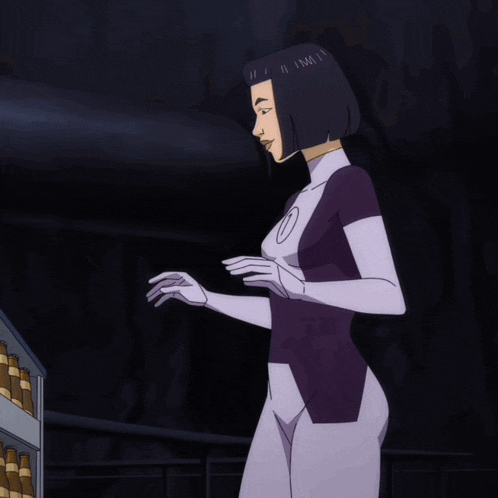 a cartoon of two women reaching into a shelf
