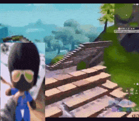 a person wearing sunglasses and a mask is playing a game