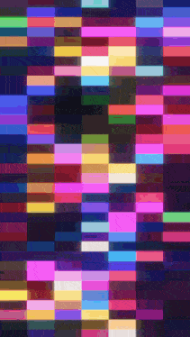 a bunch of colorful squares on a dark blue background