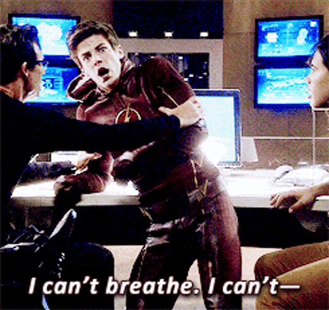 Barry Allen The Flash GIF - Barry Allen The Flash Cant Breathe GIFs