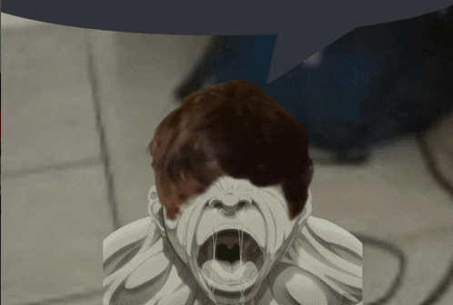 a statue of a person with their mouth open