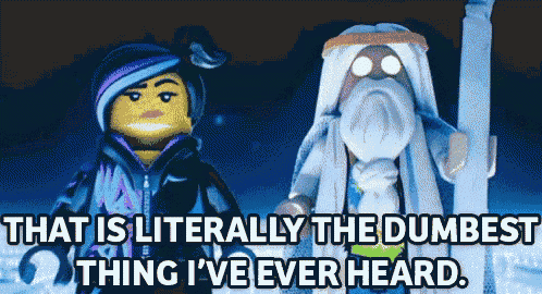 Literally The Dumbest Idea - The Lego Movie GIF - Lego Movie Elizabeth Banks Morgan Freeman GIFs