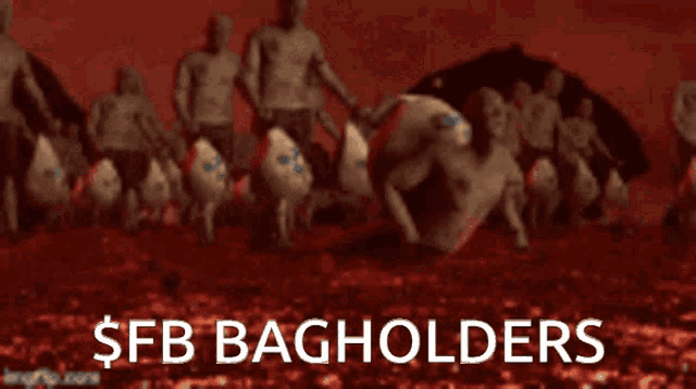 a cartoon of a person laying on the ground with the words $ fb bagholders written below