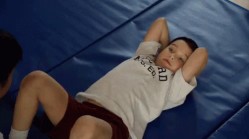 Me At The Gym GIF - Young Sheldon Struggling Sit Ups GIFs