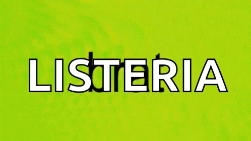 a green background with the word listeria in white