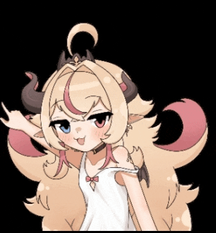 a drawing of a girl with horns and a bow