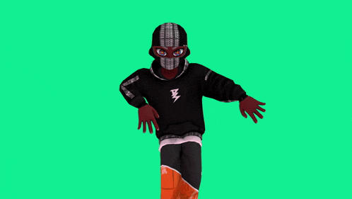 a cartoon character with a lightning bolt on his sweatshirt