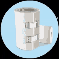 two rolls of toilet paper are stacked on top of each other