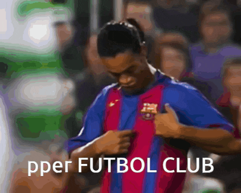 a soccer player with the word futbol club written below him