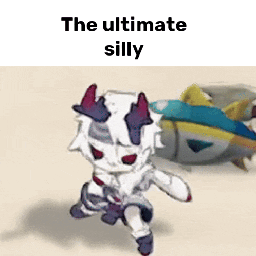 a cartoon character with horns and the words " the ultimate silly " below it