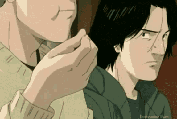a cartoon of a man holding another man 's hand with the word " truth " at the bottom