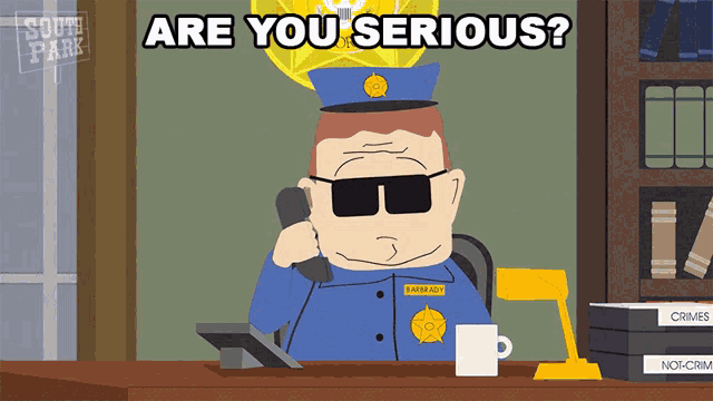 a cartoon of a police officer from south park