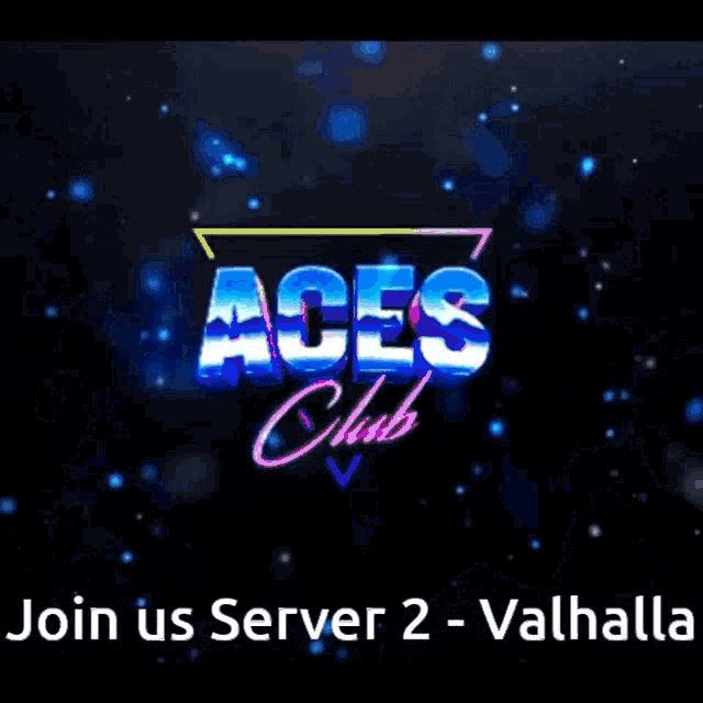 a blue background with the words join us server 2 - valhalla on it