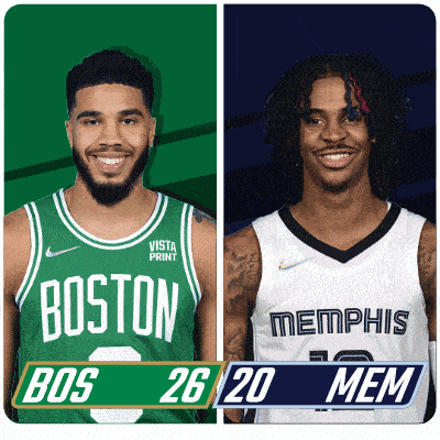 two basketball players from the boston celtics and memphis memphis