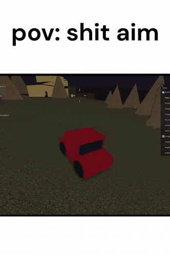 a screenshot of a video game with the words " pov : shit aim "