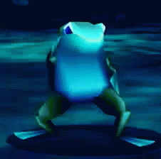 Cyan Frog Dance GIF
