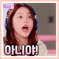 a woman wearing headphones is making a surprised face and says oh lion !