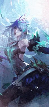 a girl with a crown on her head is holding a sword in her hand