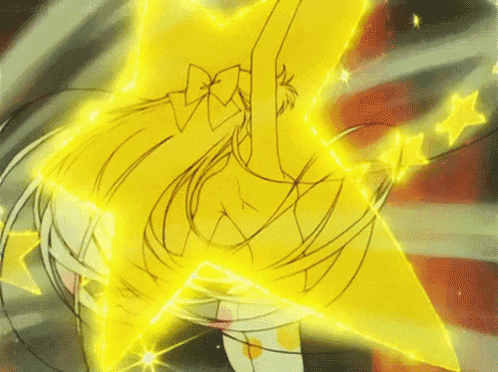 a drawing of a girl with a bow in her hair is surrounded by yellow stars