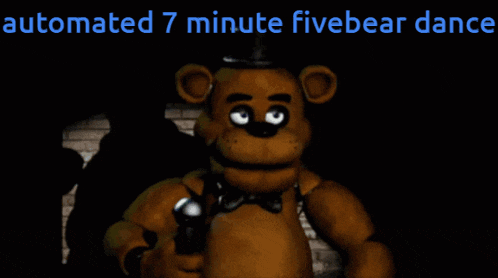 a picture of a teddy bear with the words " automated 7 minute fivebear dance " above it