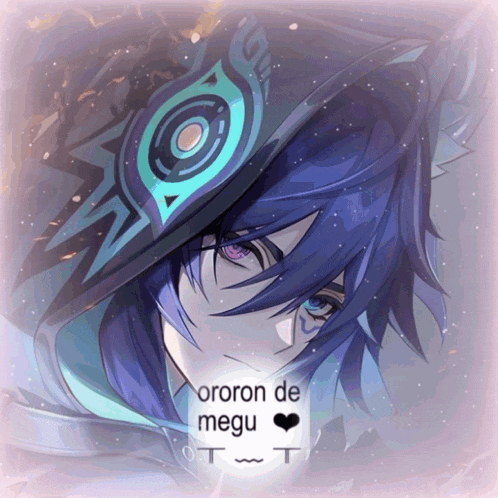 a drawing of a person with the words ororon de megu written on it